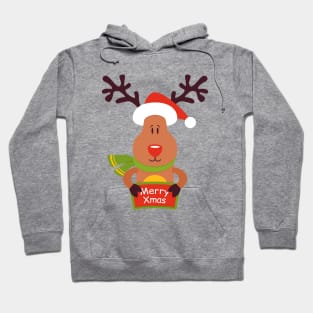 Christmas reindeer - Happy Christmas and a happy new year! - Available in stickers, clothing, etc Hoodie